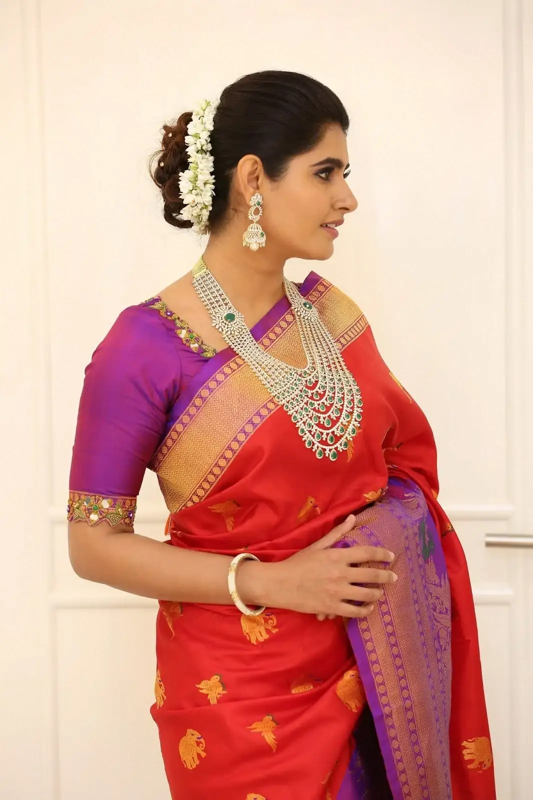 Ashima Narwal stills in Red Saree